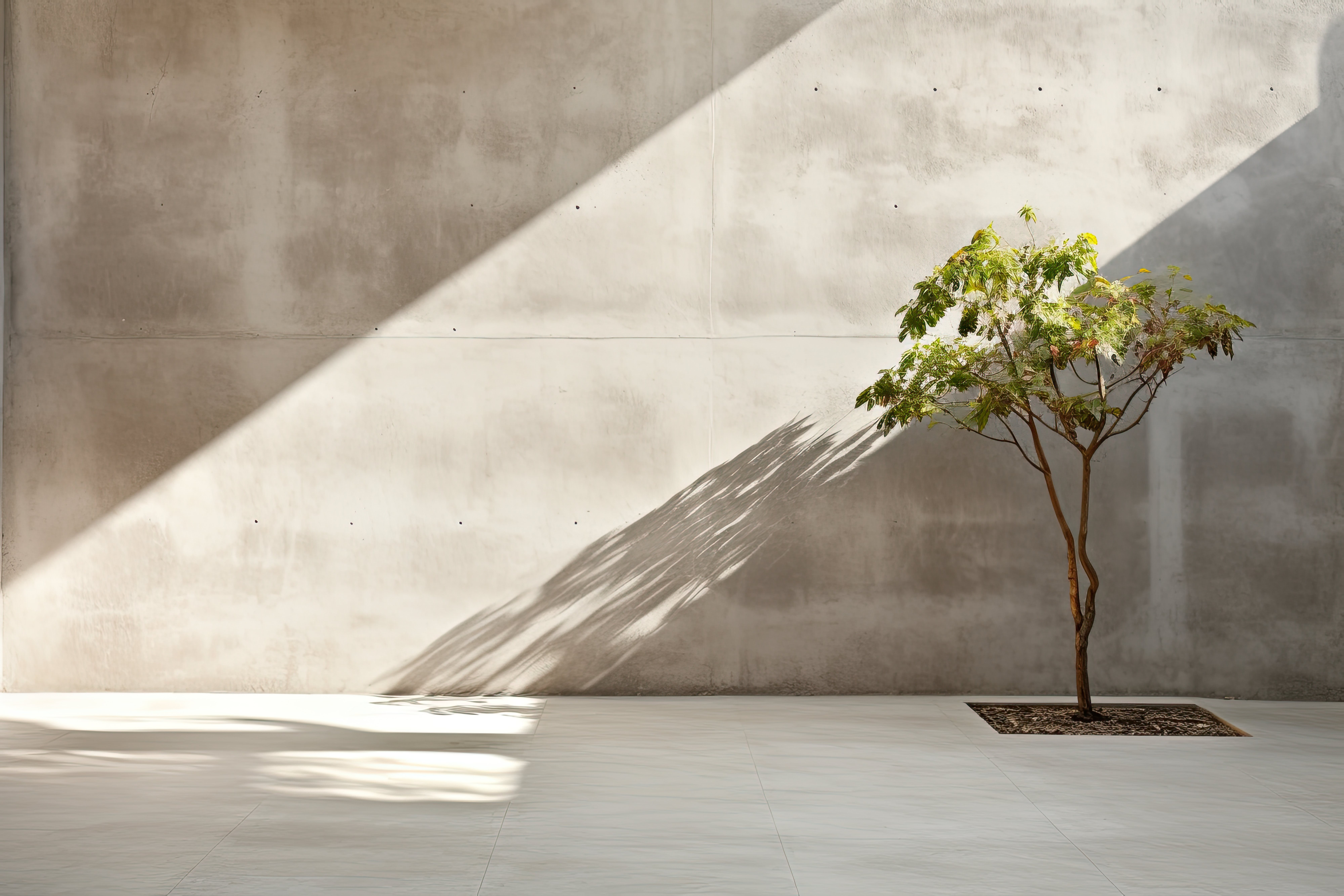 Concrete scanning with tree shadow